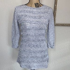 Nic + Zoe Light Blue Fringe Sweater Size Small